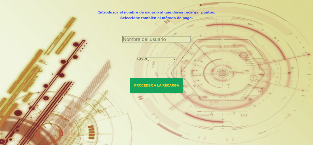 Recarga de puntos de usuarios de BetOven
