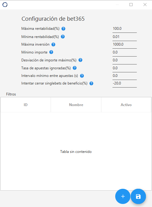 configuración recomendada de bet365 en betoven
