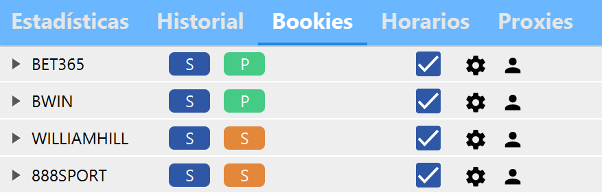 bookies secundarias 