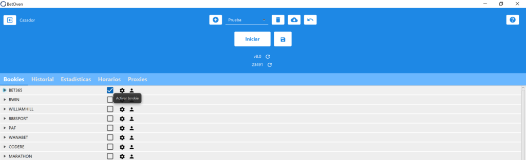 configuración de bet365 en betoven