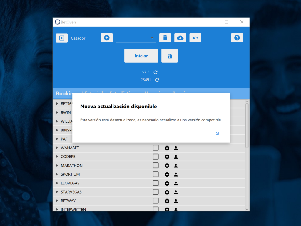Actualizaciones de BetOven, procedimiento