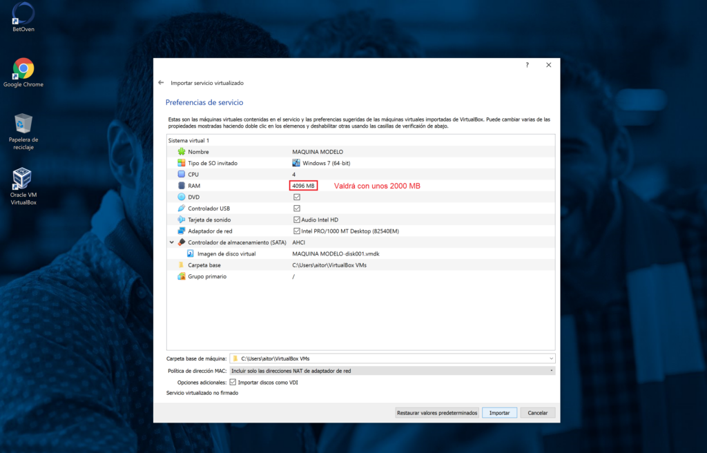 configurare betoven in virtualbox