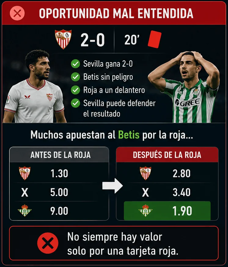 oportunidad de tarjeta roja mal entendida